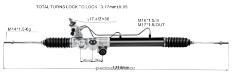 Pieces Moto France H4NL2622 crémaillère de direction assistée 8-97943521-0 ISUZU