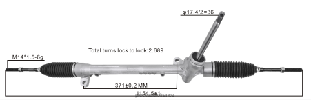Accessoires Moto France H4NL2645 crémaillère de direction assistée db2p32110b MAZDA