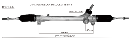 Accessoires Moto France H4NL2535 crémaillère de direction assistée 45510-48030 TOYOTA